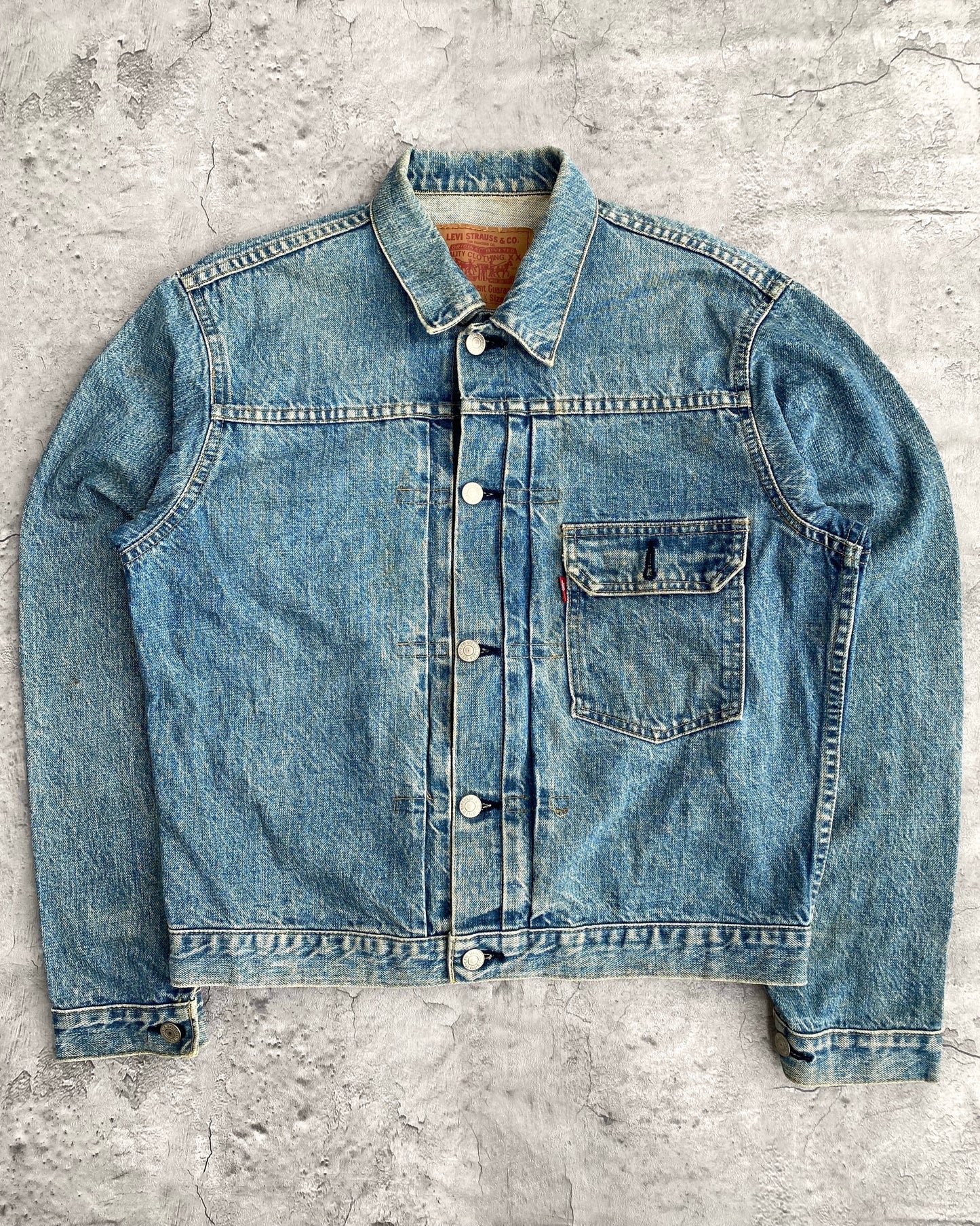 1990S LIGHT WASHED LEVI'S BIG E TYPE I DENIM JACKET (S-L)