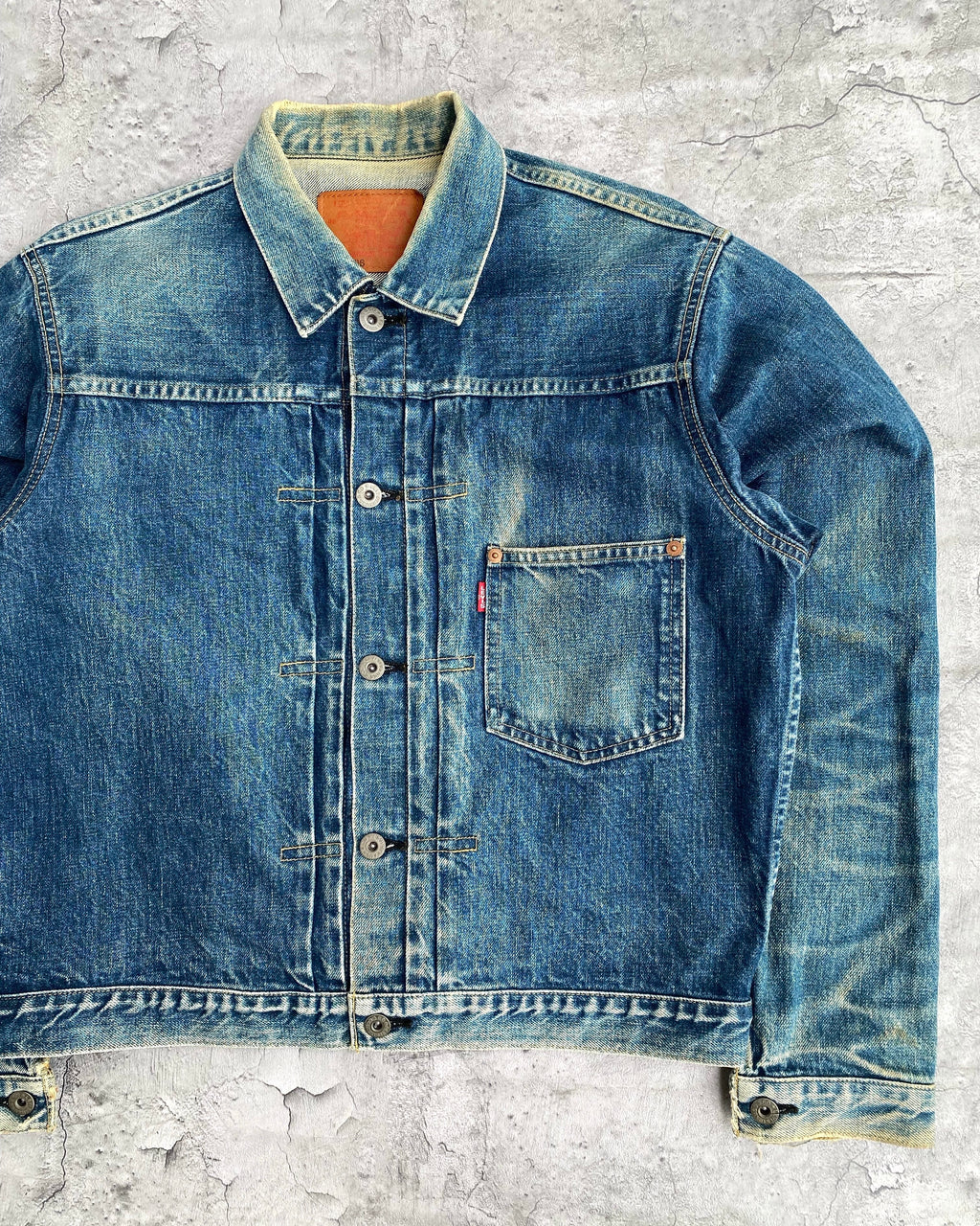1990S FADED WASHED LEVI'S BIG E TYPE 1 DENIM JACKET (S-L)