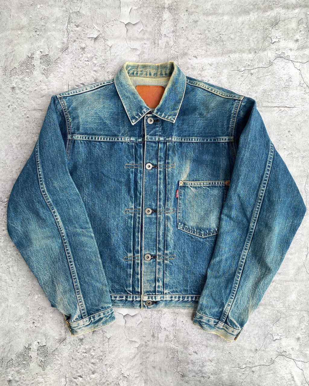 1990S FADED WASHED LEVI'S BIG E TYPE 1 DENIM JACKET (S-L)