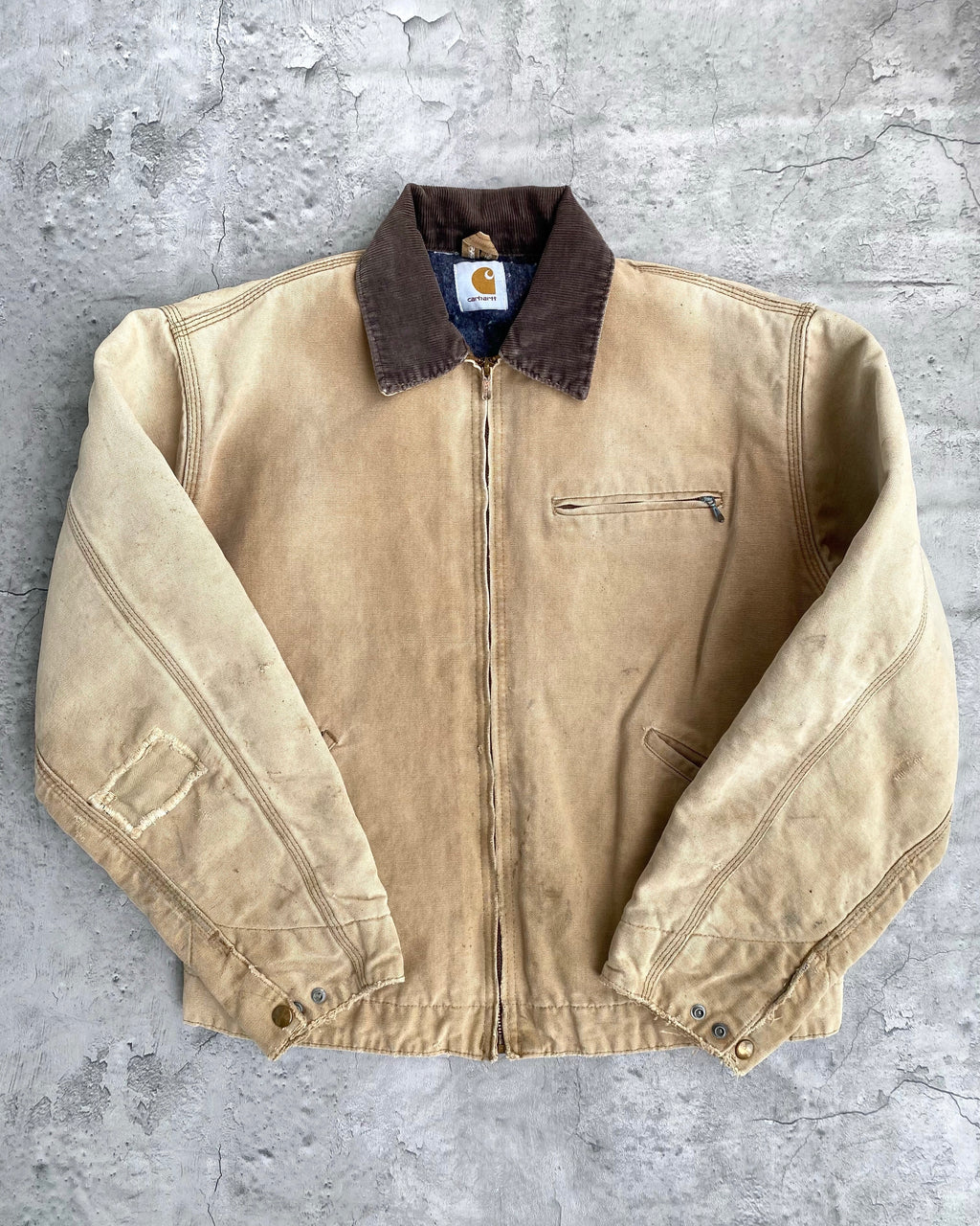 1980S SUN FADED BROWN CARHARTT DETROIT JACKET (M/L)