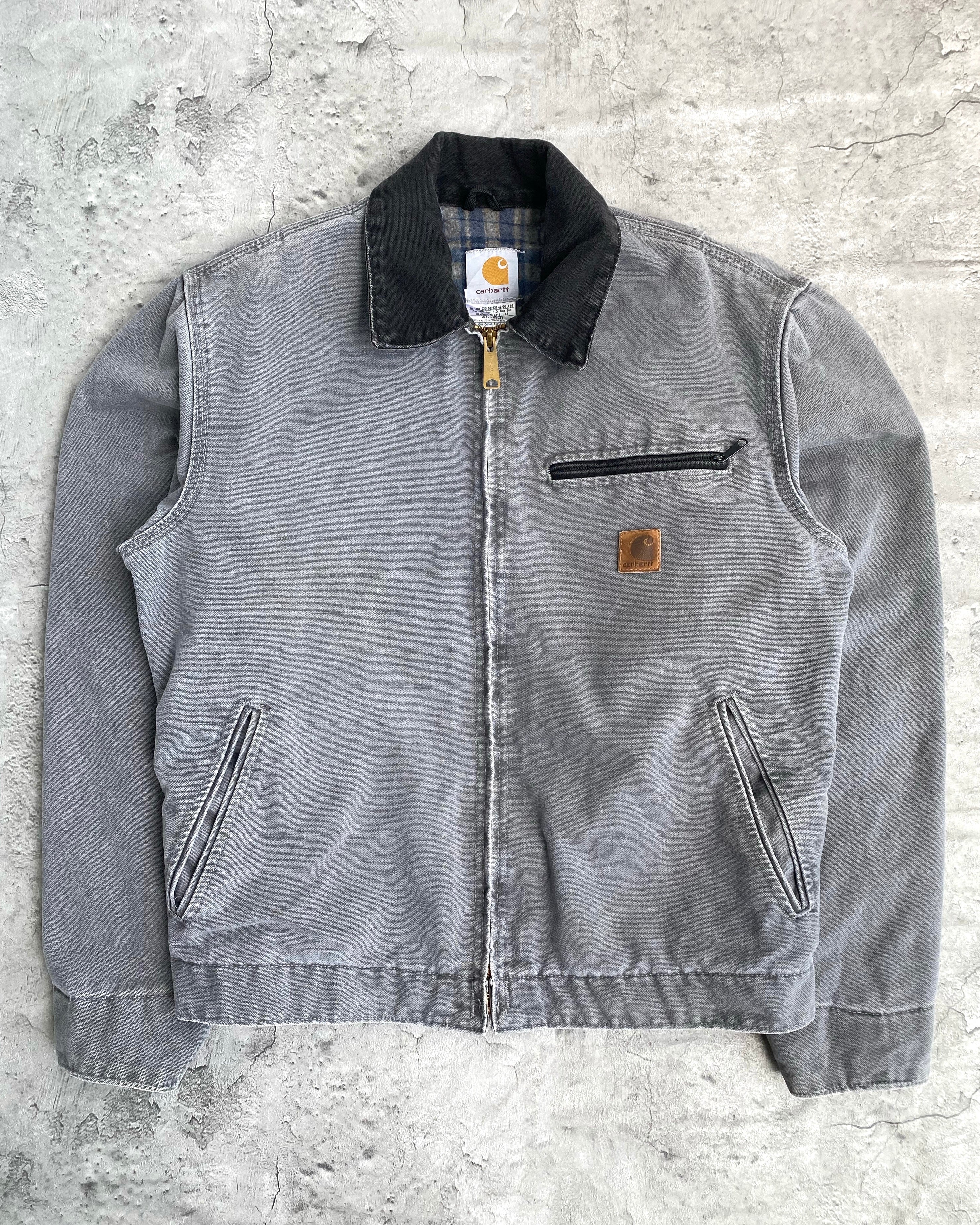 1990S GREY CARHARTT DETROIT JACKET (S/M)