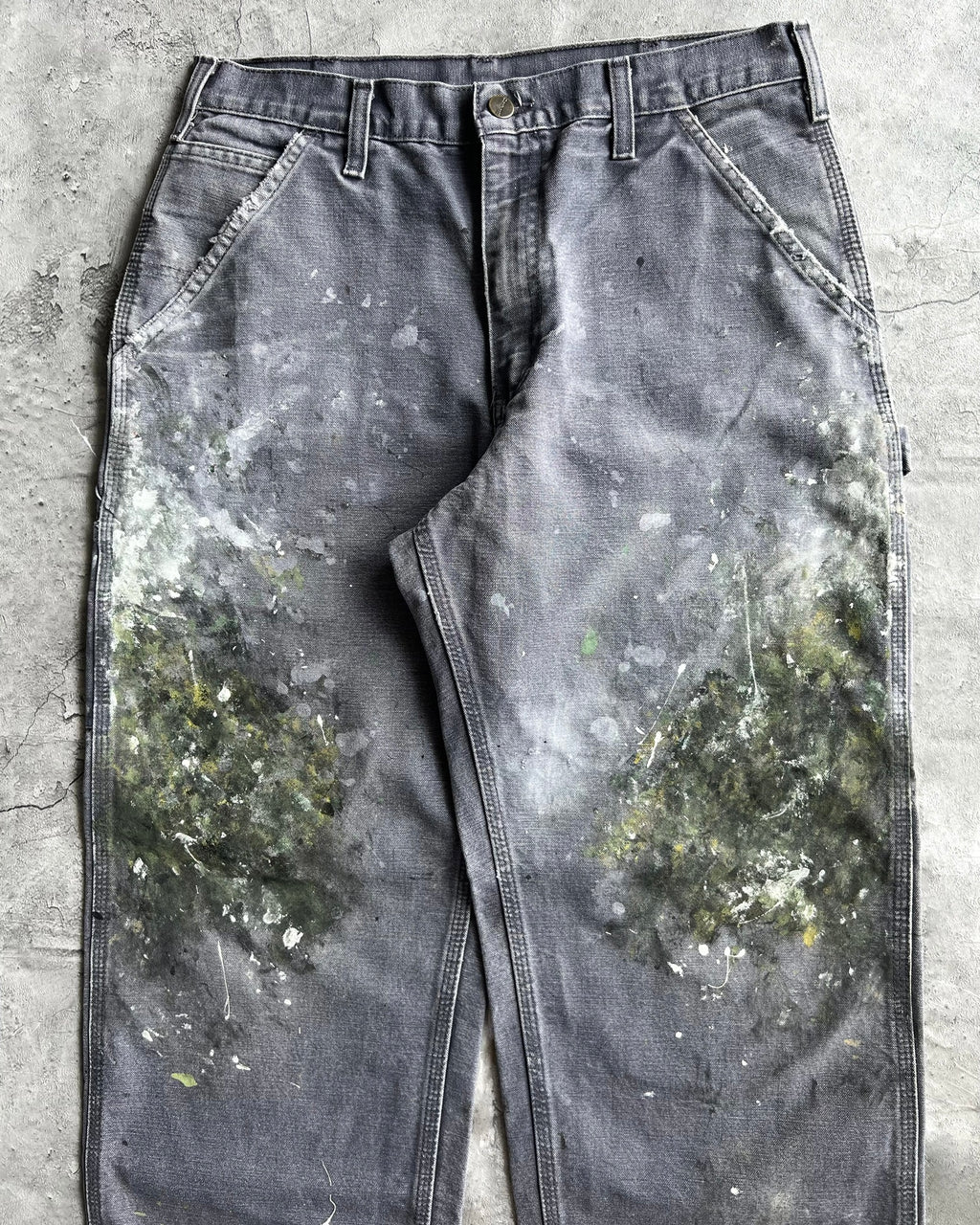 1990S PAINTED CARHARTT CARPENTER WORK PANTS (32X30)