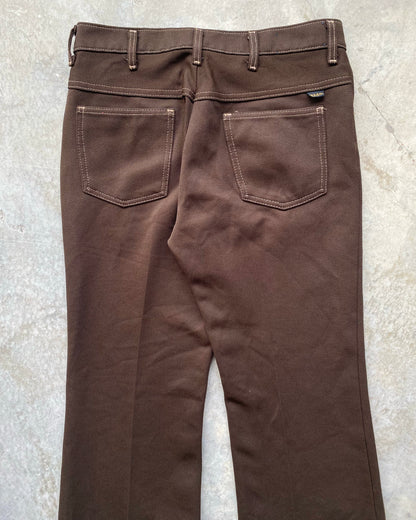 1960S/1970S BROWN FARAH STA PREST BOOTCUT TROUSERS (31X30)