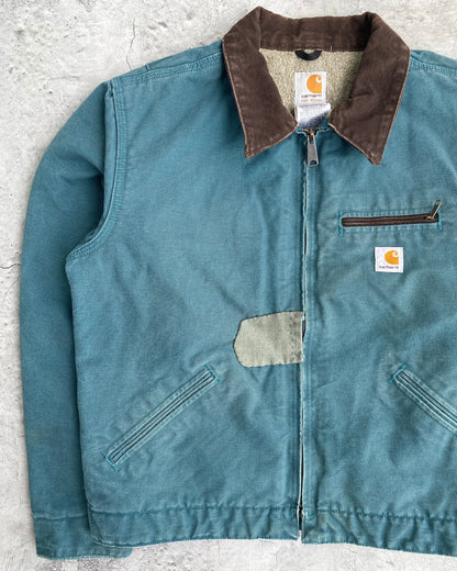 1990S EMERALD GREEN CARHARTT REPAIRED DETROIT JACKET (M/L) – exaghules