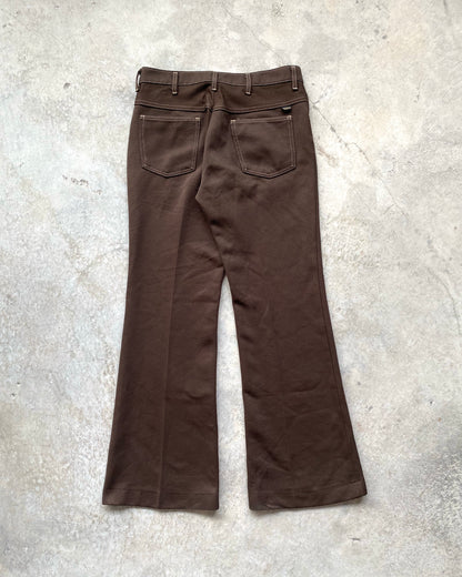 1960S/1970S BROWN FARAH STA PREST BOOTCUT TROUSERS (31X30)