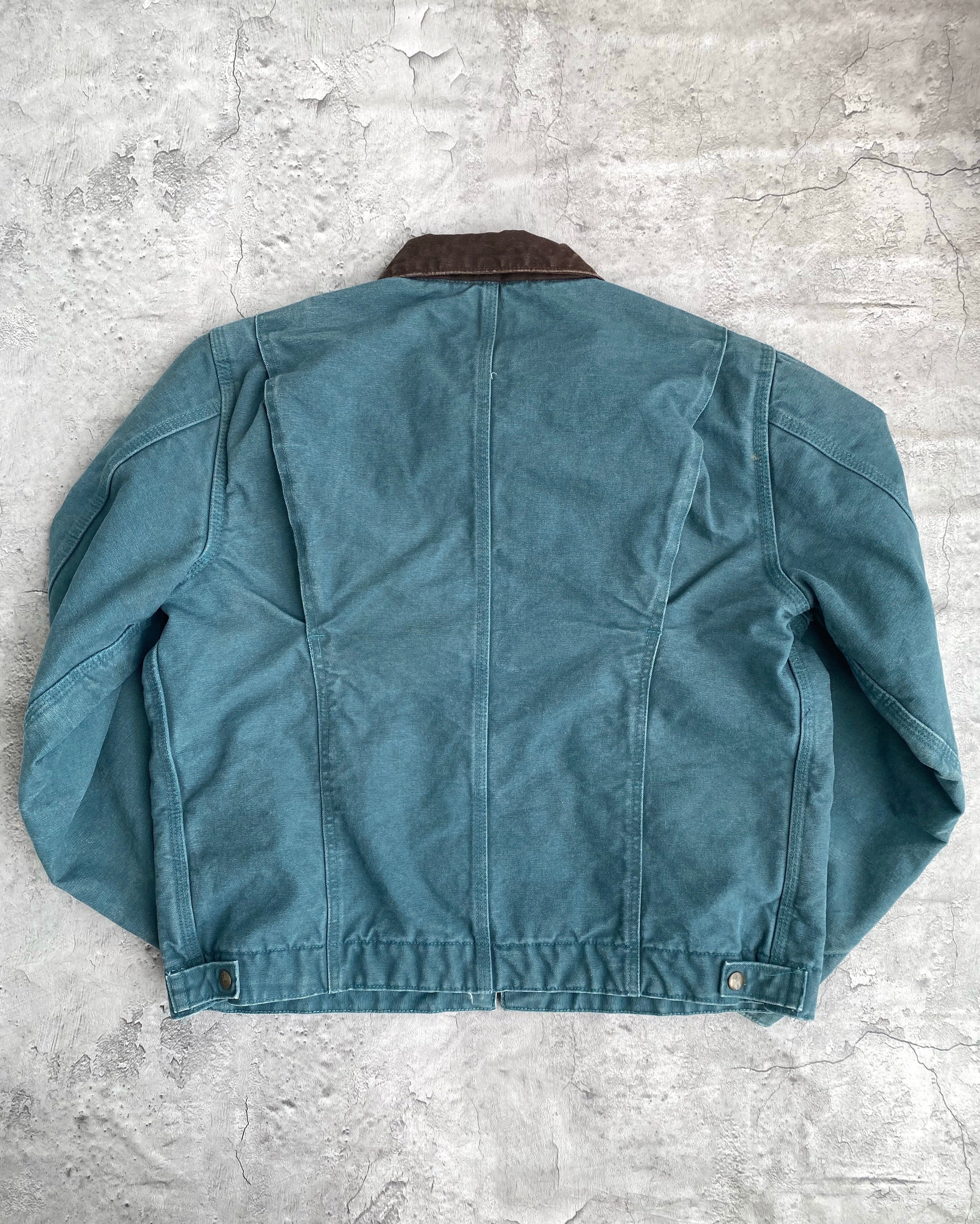1990S EMERALD GREEN CARHARTT REPAIRED DETROIT JACKET (M/L)