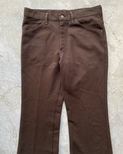 1960S/1970S BROWN FARAH STA PREST BOOTCUT TROUSERS (31X30)