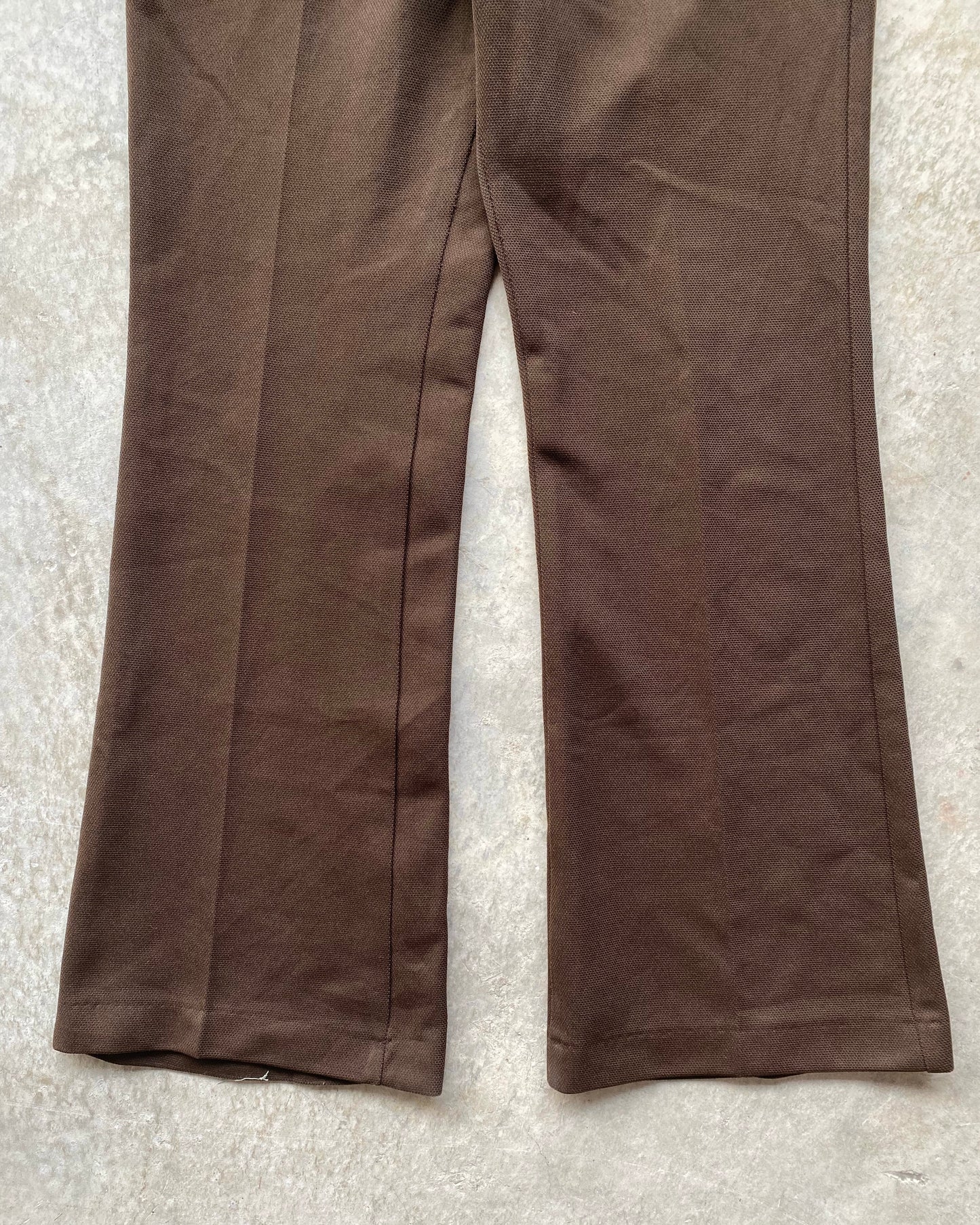 1960S/1970S BROWN FARAH STA PREST BOOTCUT TROUSERS (31X30)