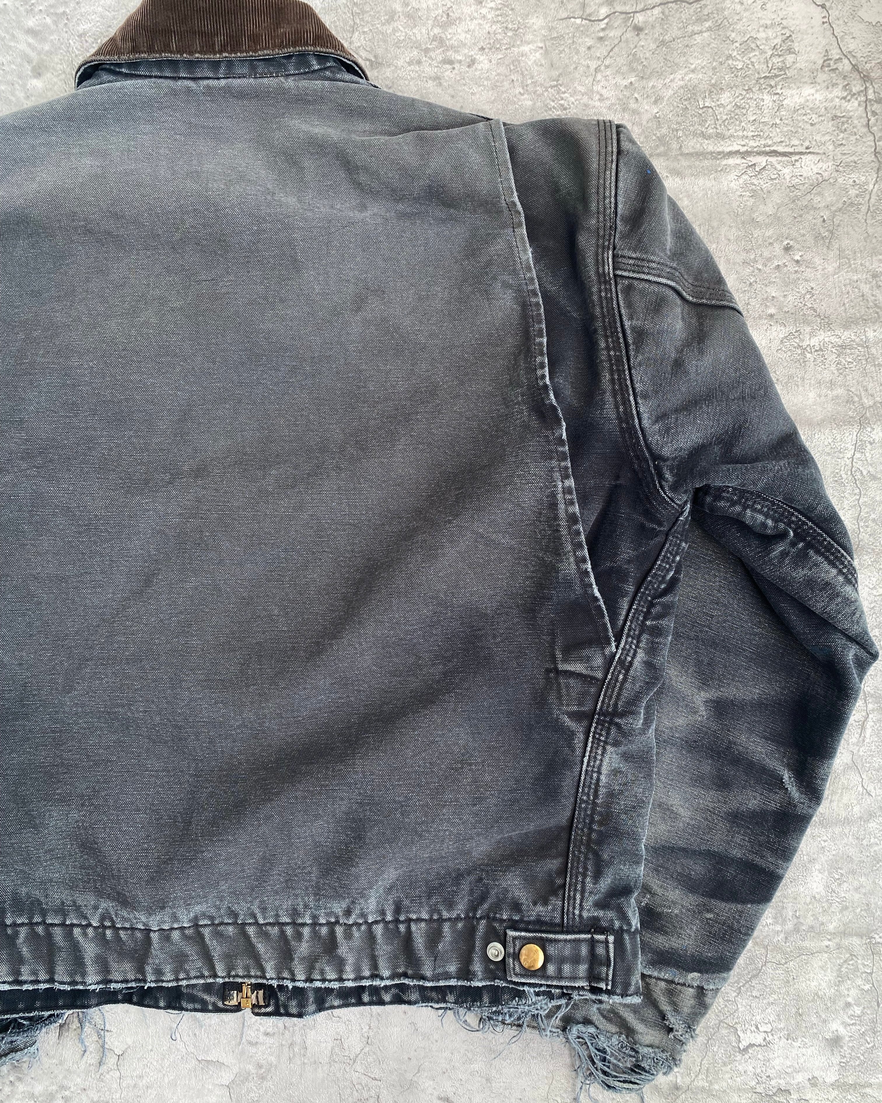 1990S SUN FADED BLACK CARHARTT DETROIT JACKET (S-L)