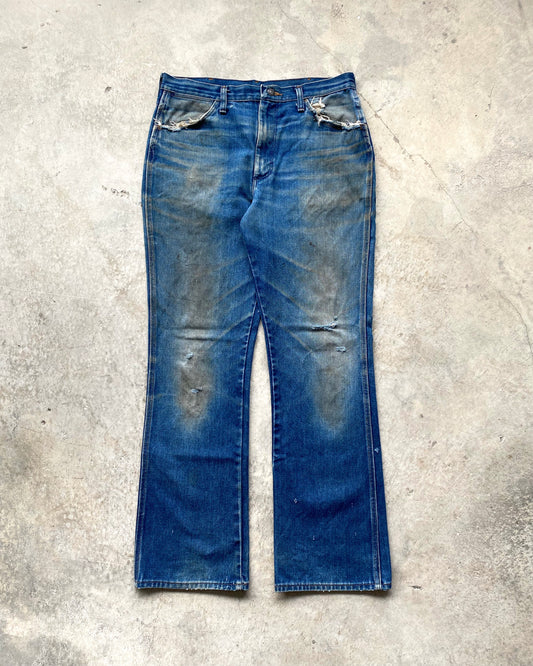 1970S MUD WASHED WRANGLER FLARE JEANS (34X33)
