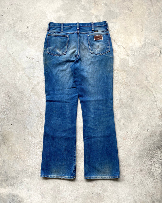 1970S MUD WASHED WRANGLER FLARE JEANS (34X33)