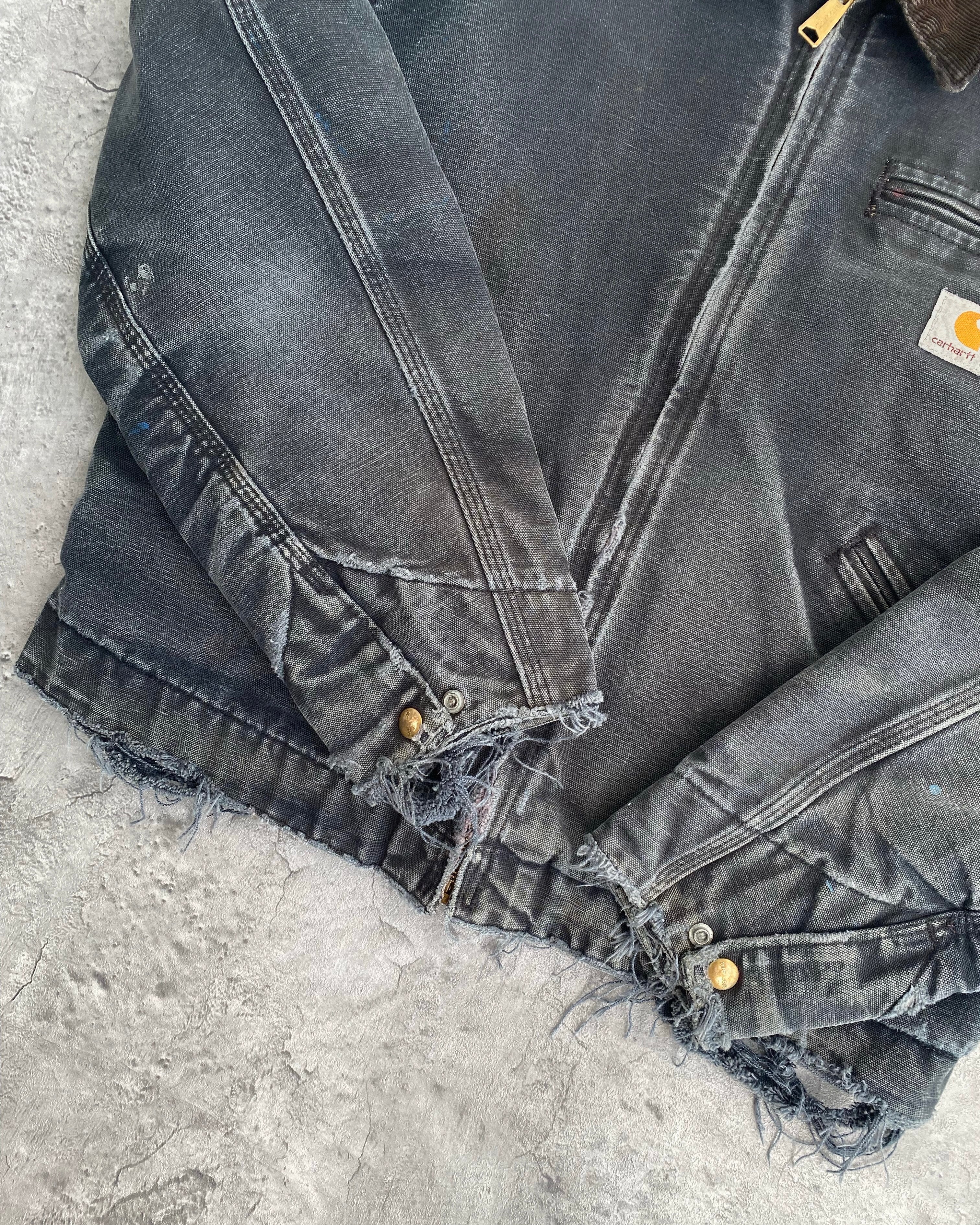 1990S SUN FADED BLACK CARHARTT DETROIT JACKET (S-L)