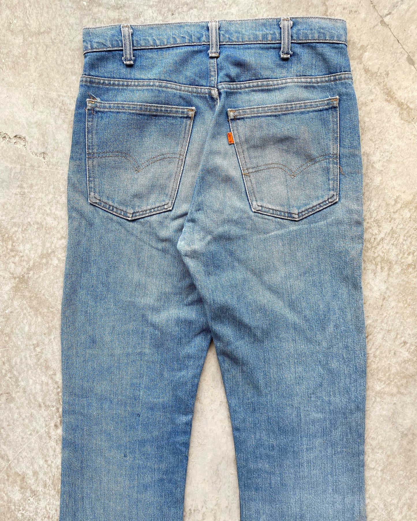 1970S FADED WASHED LEVI'S 646 BOOTCUT RELEASED HEM JEANS (31X30)