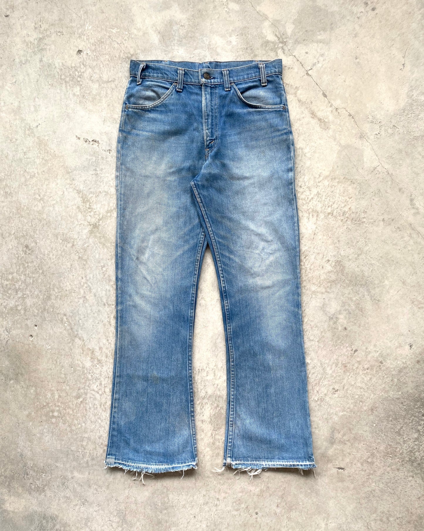 1970S FADED WASHED LEVI'S 646 BOOTCUT RELEASED HEM JEANS (31X30)