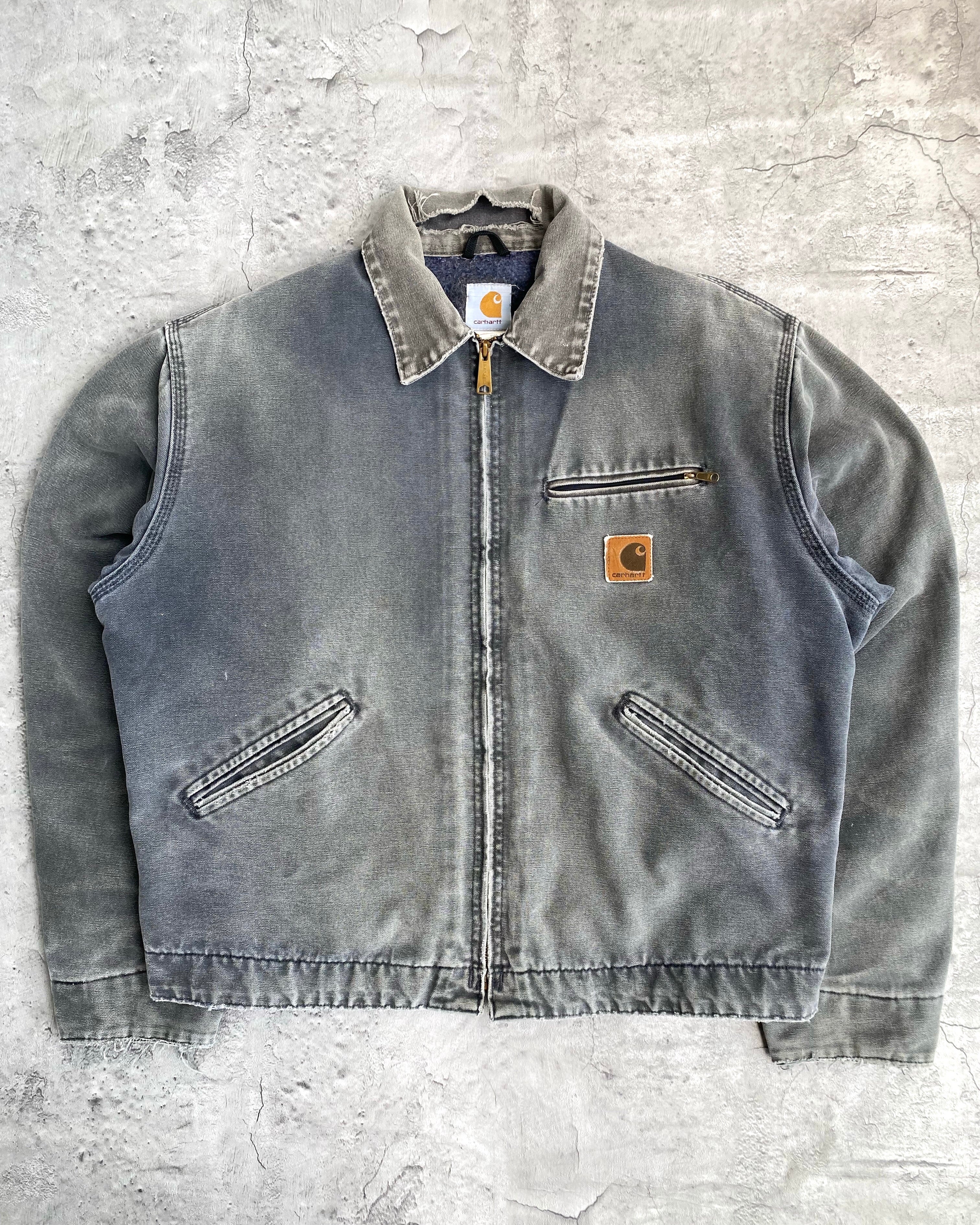 1980S FADED GREY CARHARTT DETROIT JACKET (L/XL)