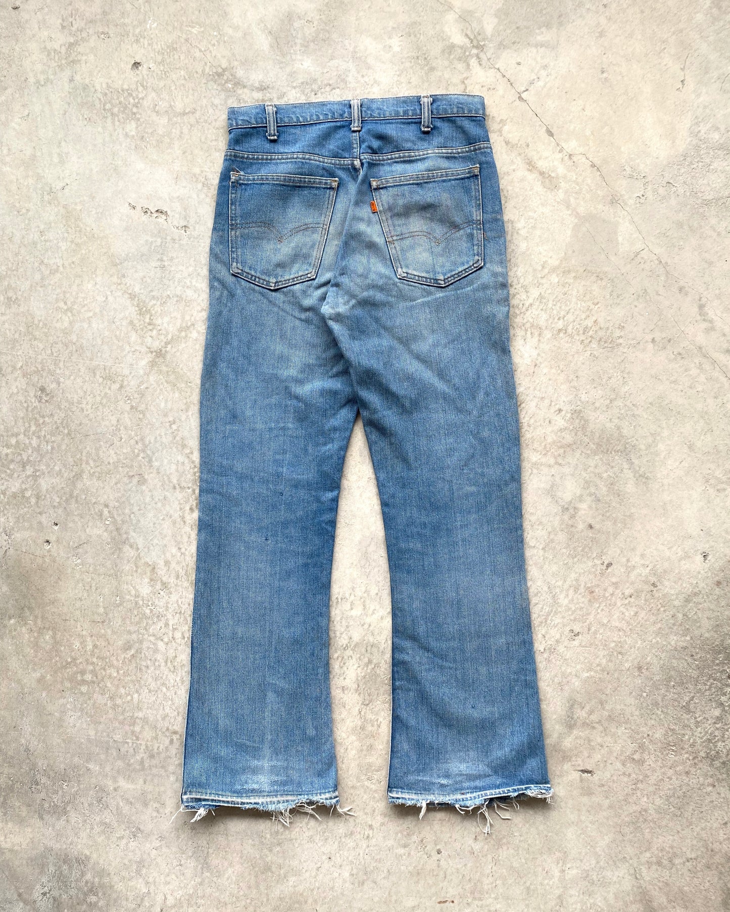 1970S FADED WASHED LEVI'S 646 BOOTCUT RELEASED HEM JEANS (31X30)