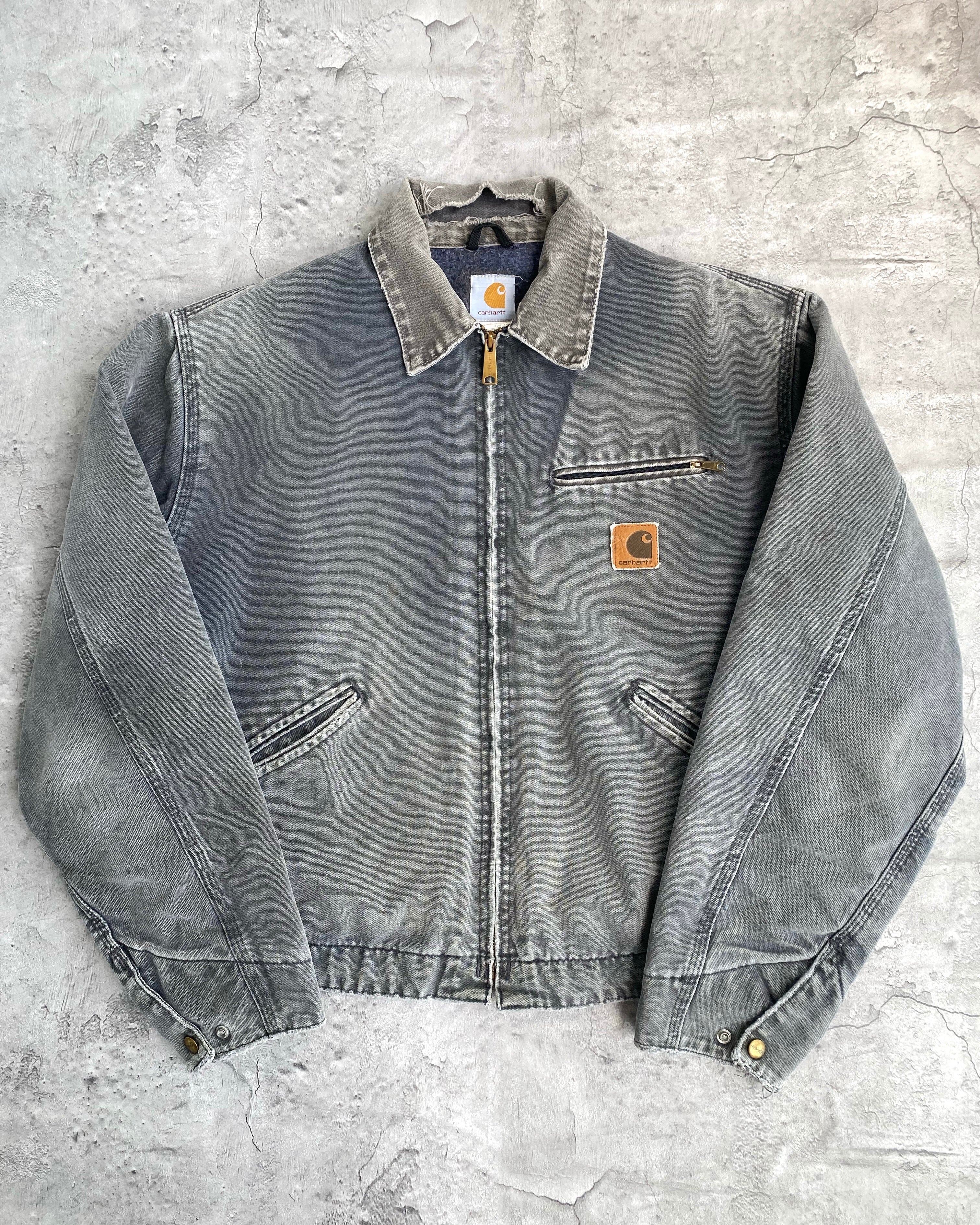 1980S FADED GREY CARHARTT DETROIT JACKET (L/XL)