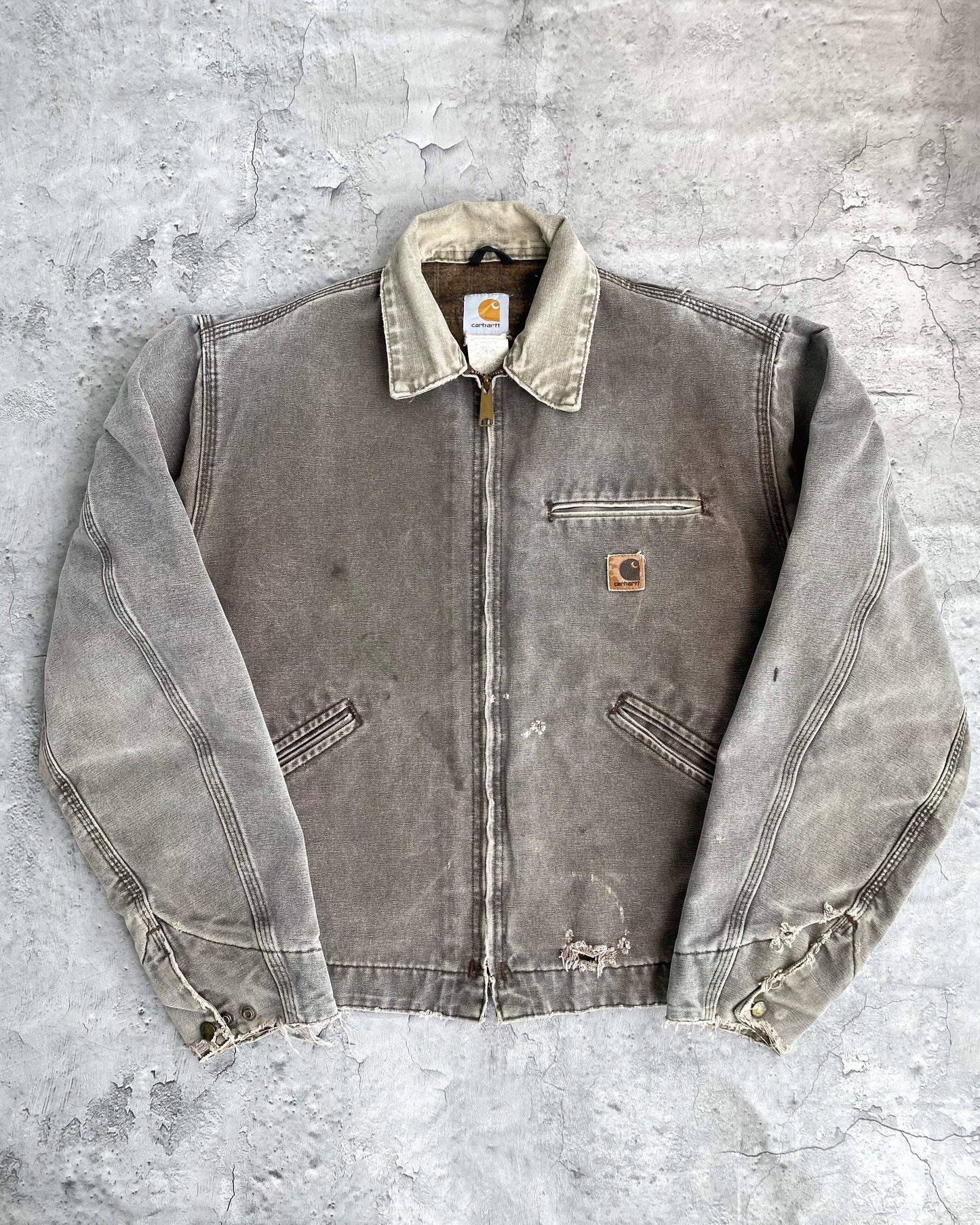 1990S FADED GREY CARHARTT DETROIT JACKET (M/L)