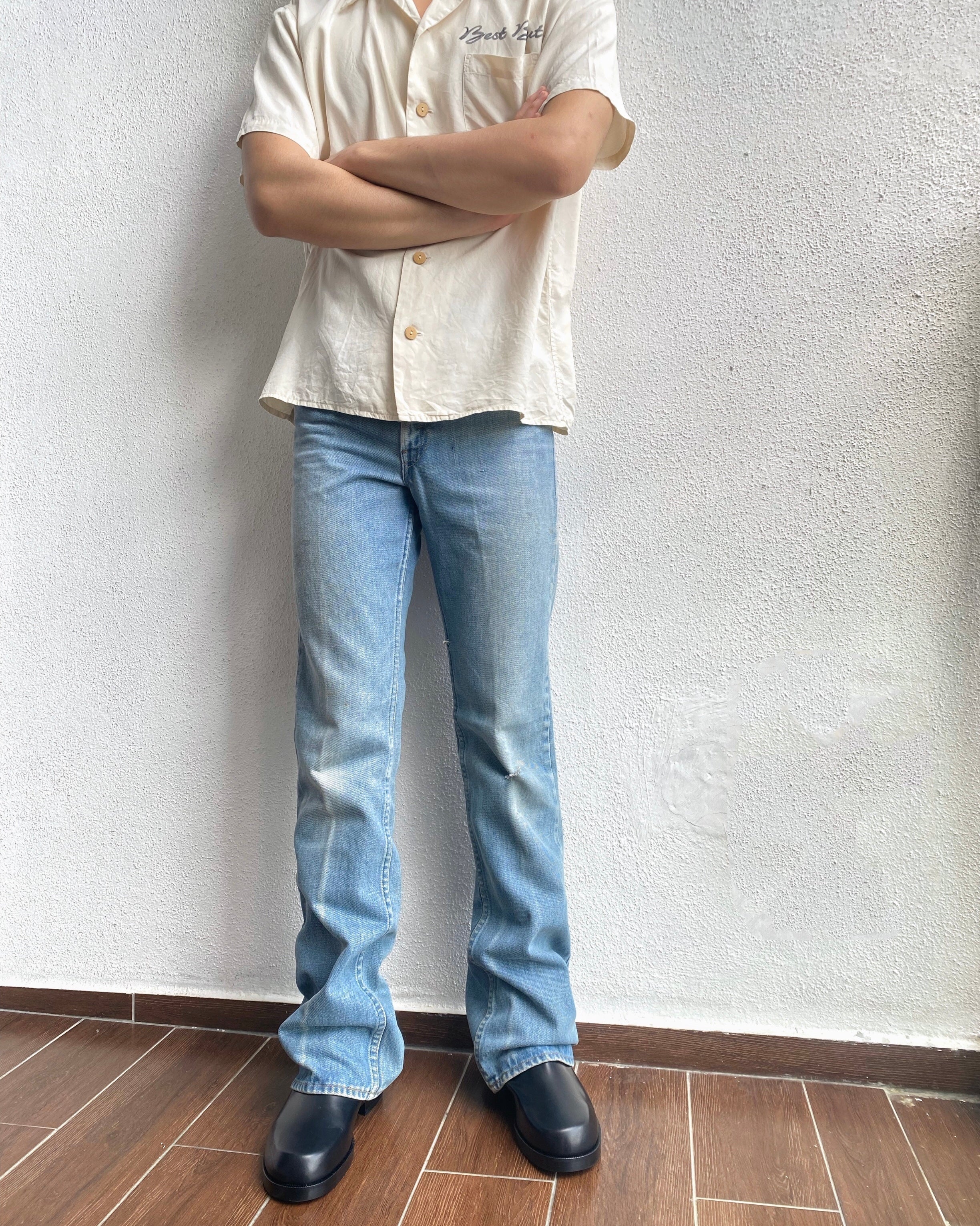 1970S FADED WASHED LEVI'S 646 BOOTCUT JEANS (30X33)