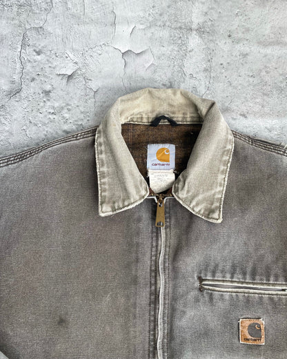 1990S FADED GREY CARHARTT DETROIT JACKET (M/L)