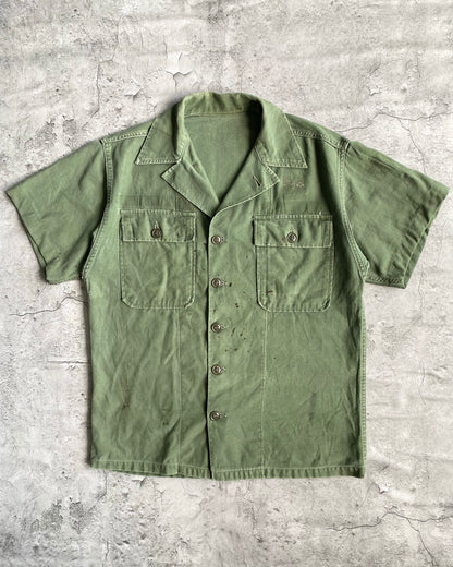 1950S US ARMY OG-107 SATEEN SHORT SLEEVES SHIRT (M)