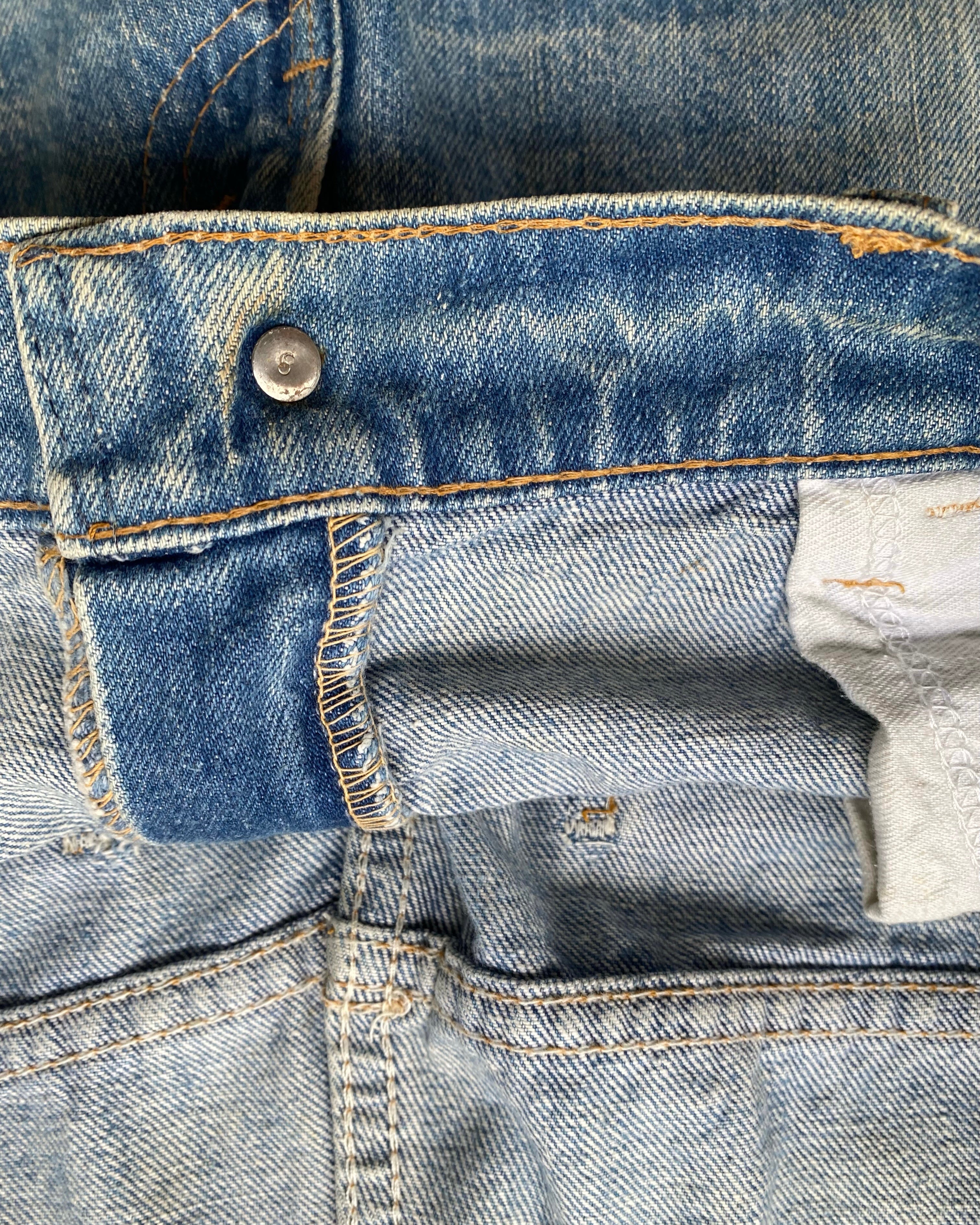 1970S FADED WASHED LEVI'S 646 BOOTCUT JEANS (35X32)