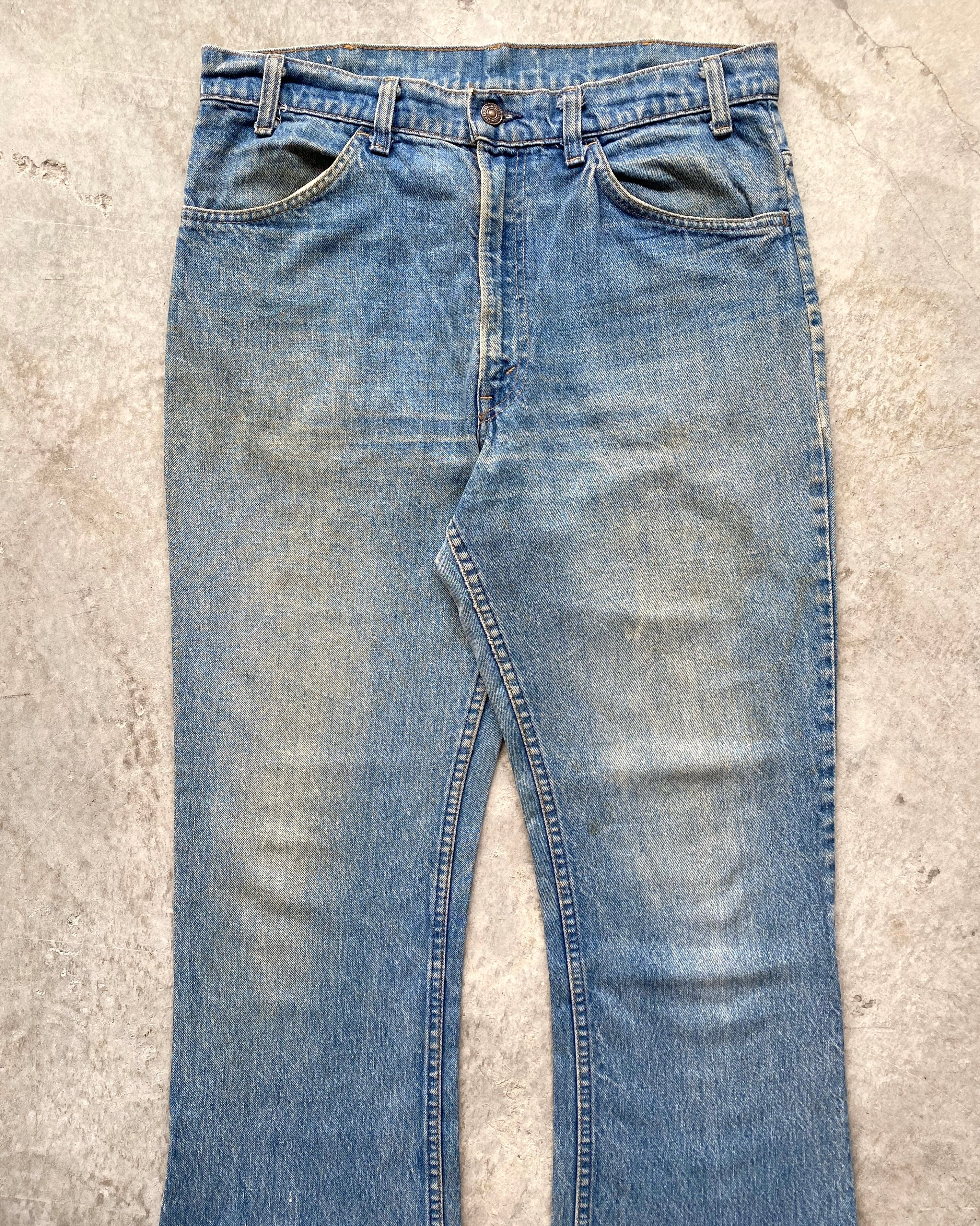 1970S FADED WASHED LEVI'S 646 BOOTCUT JEANS (35X32)
