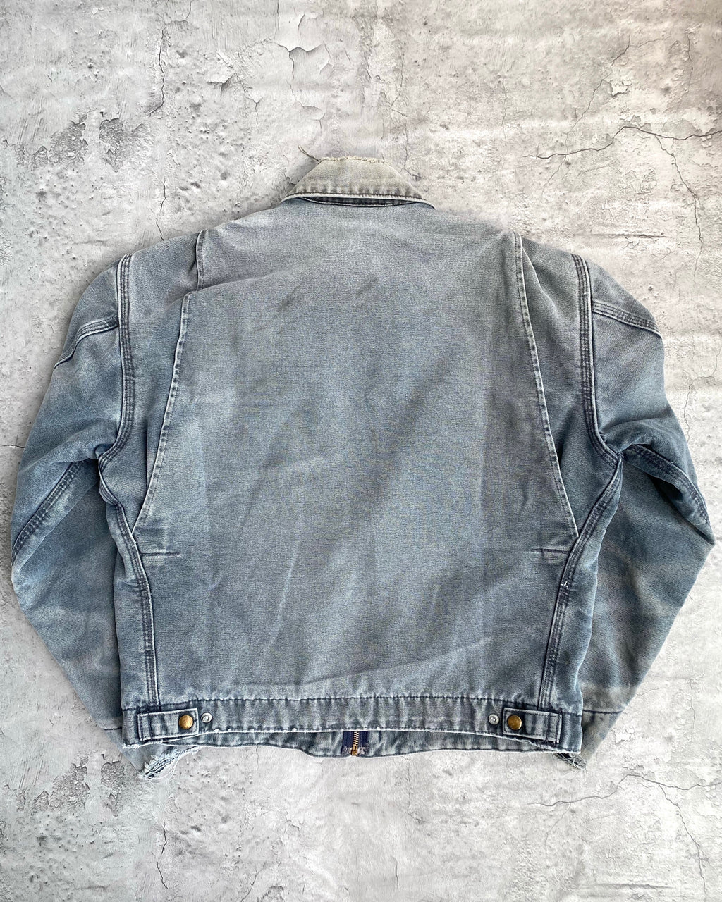 1990S SUN FADED BLUE/GREY CARHARTT DETROIT JACKET (S-L)