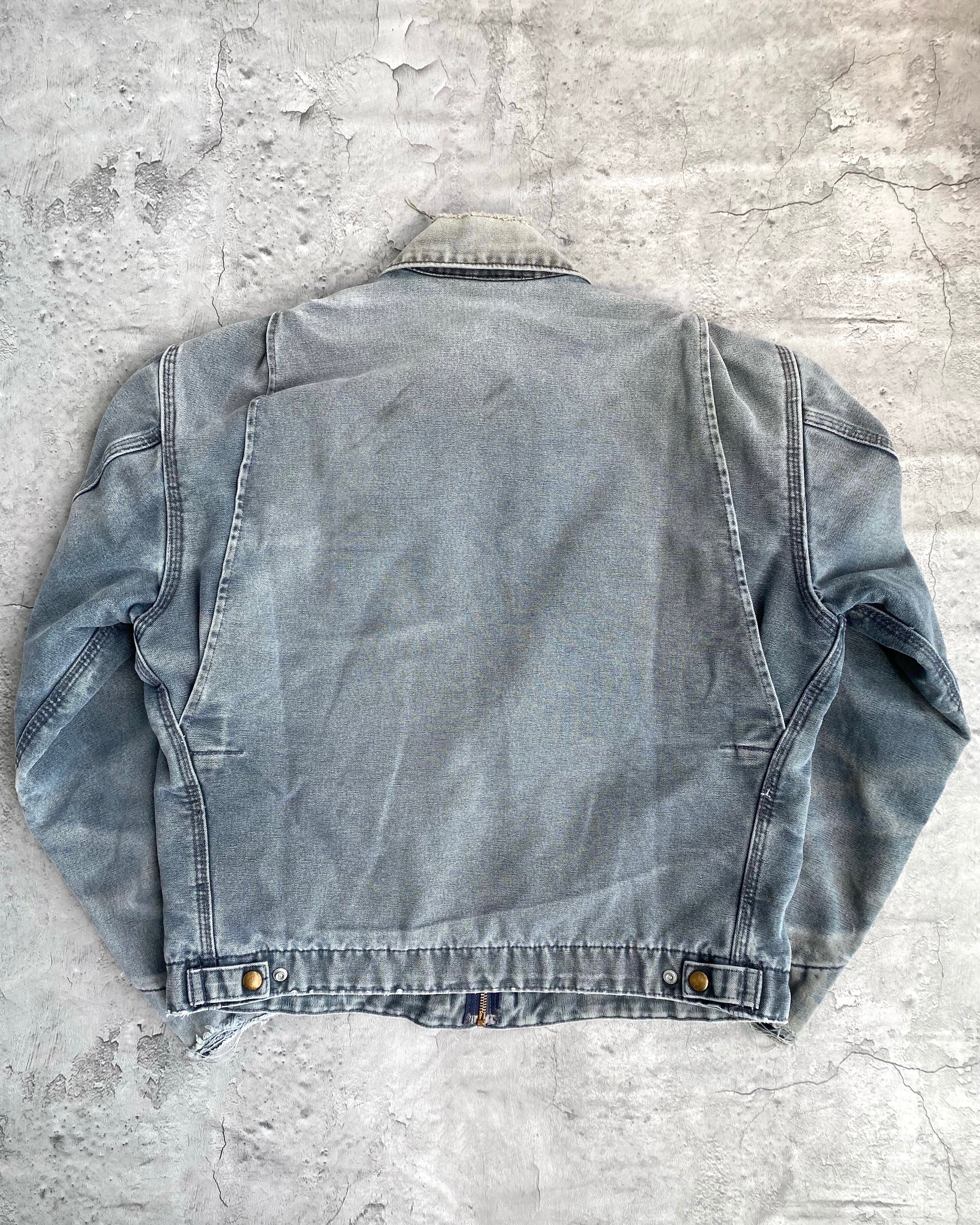 1990S SUN FADED BLUE/GREY CARHARTT DETROIT JACKET (S-L)