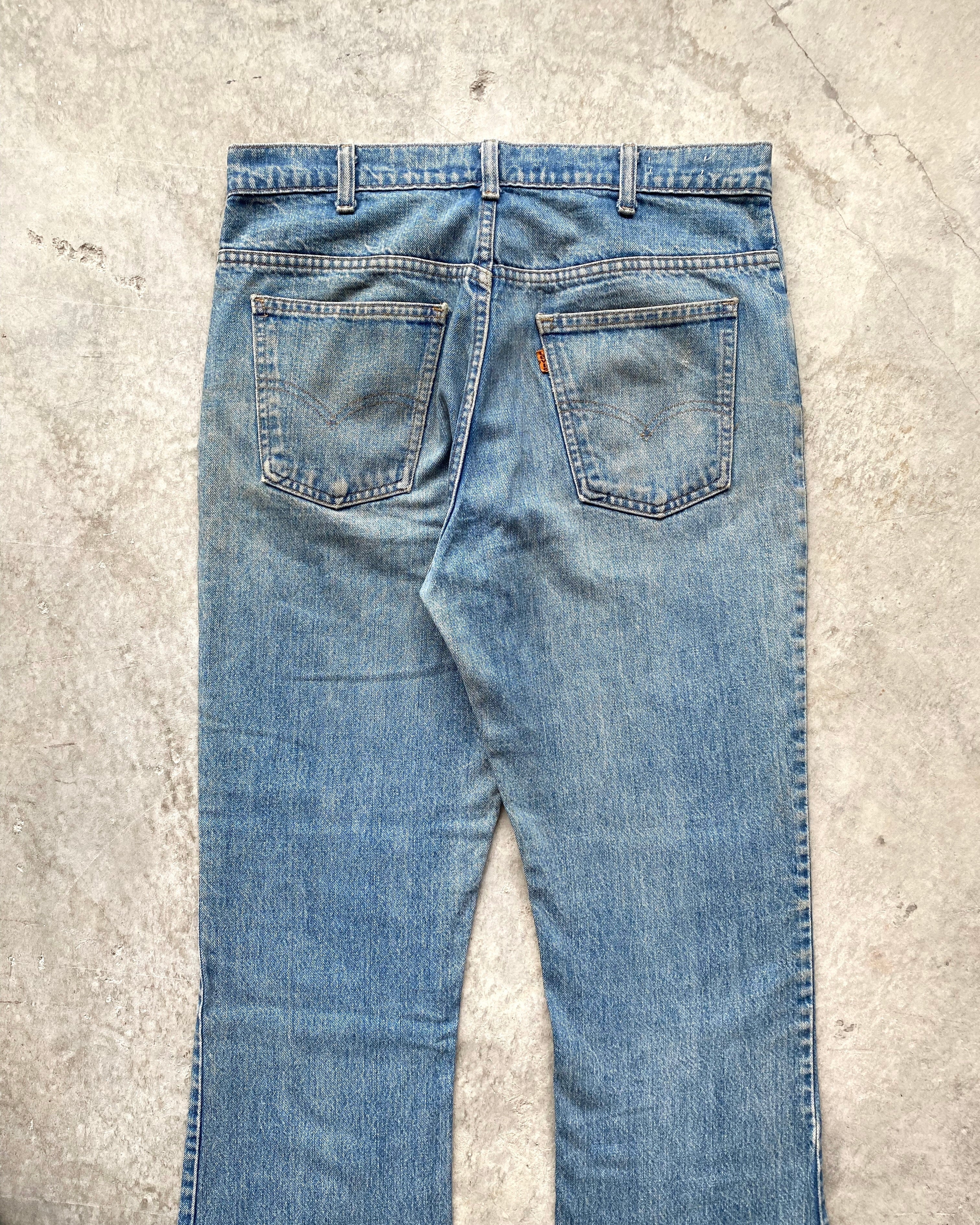 1970S FADED WASHED LEVI'S 646 BOOTCUT JEANS (35X32)
