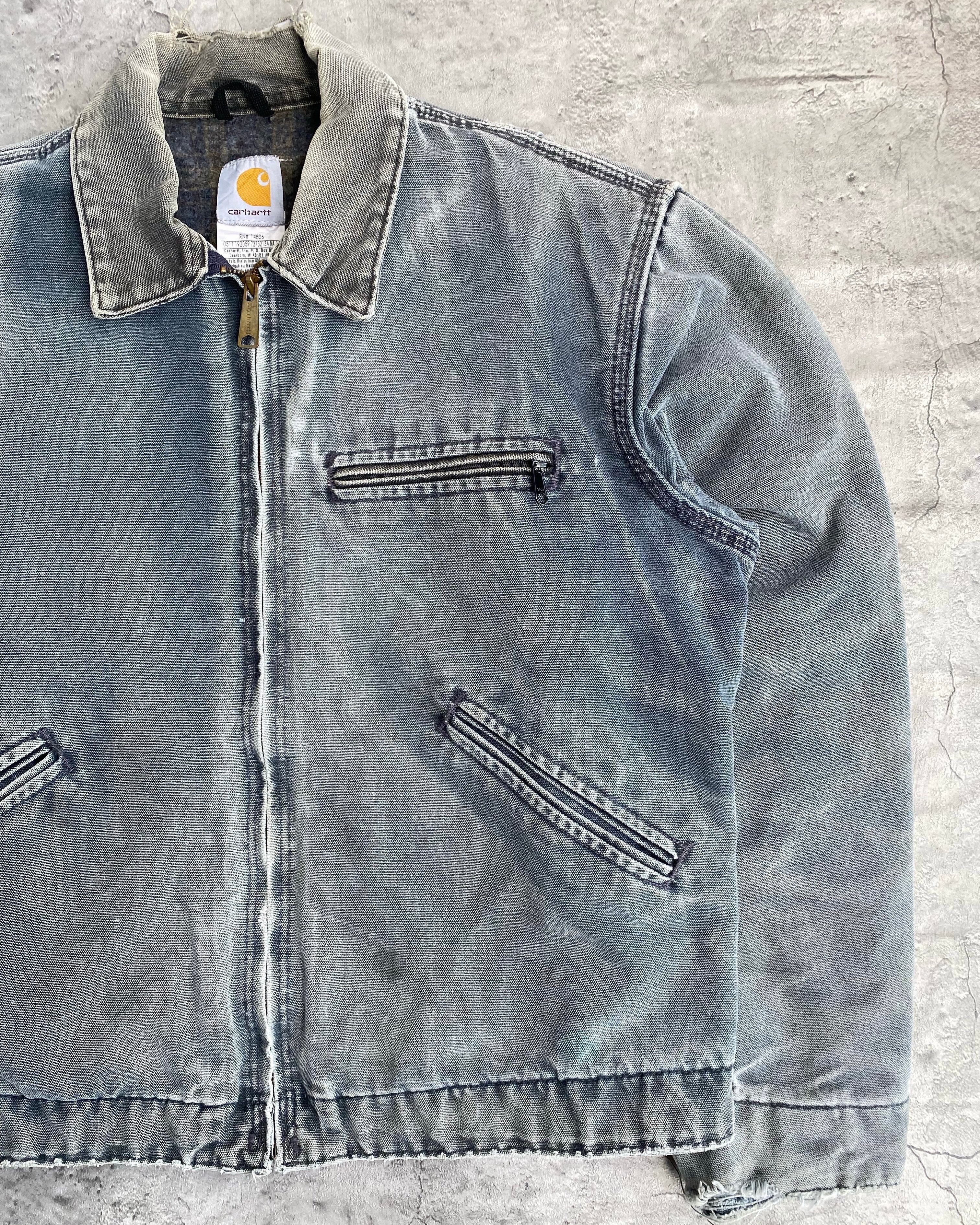 1990S SUN FADED BLUE/GREY CARHARTT DETROIT JACKET (S-L)
