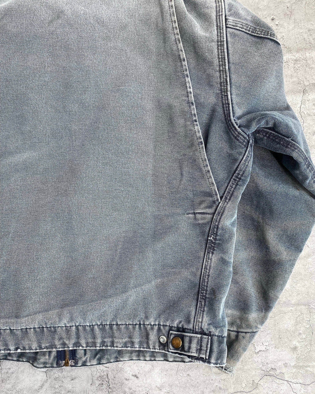 1990S SUN FADED BLUE/GREY CARHARTT DETROIT JACKET (S-L)