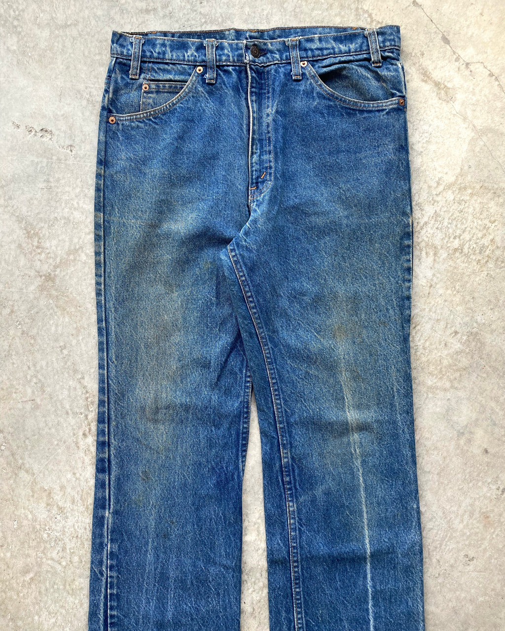 1980S MEDIUM WASHED LEVI'S 517 FLARE JEANS (34X34)