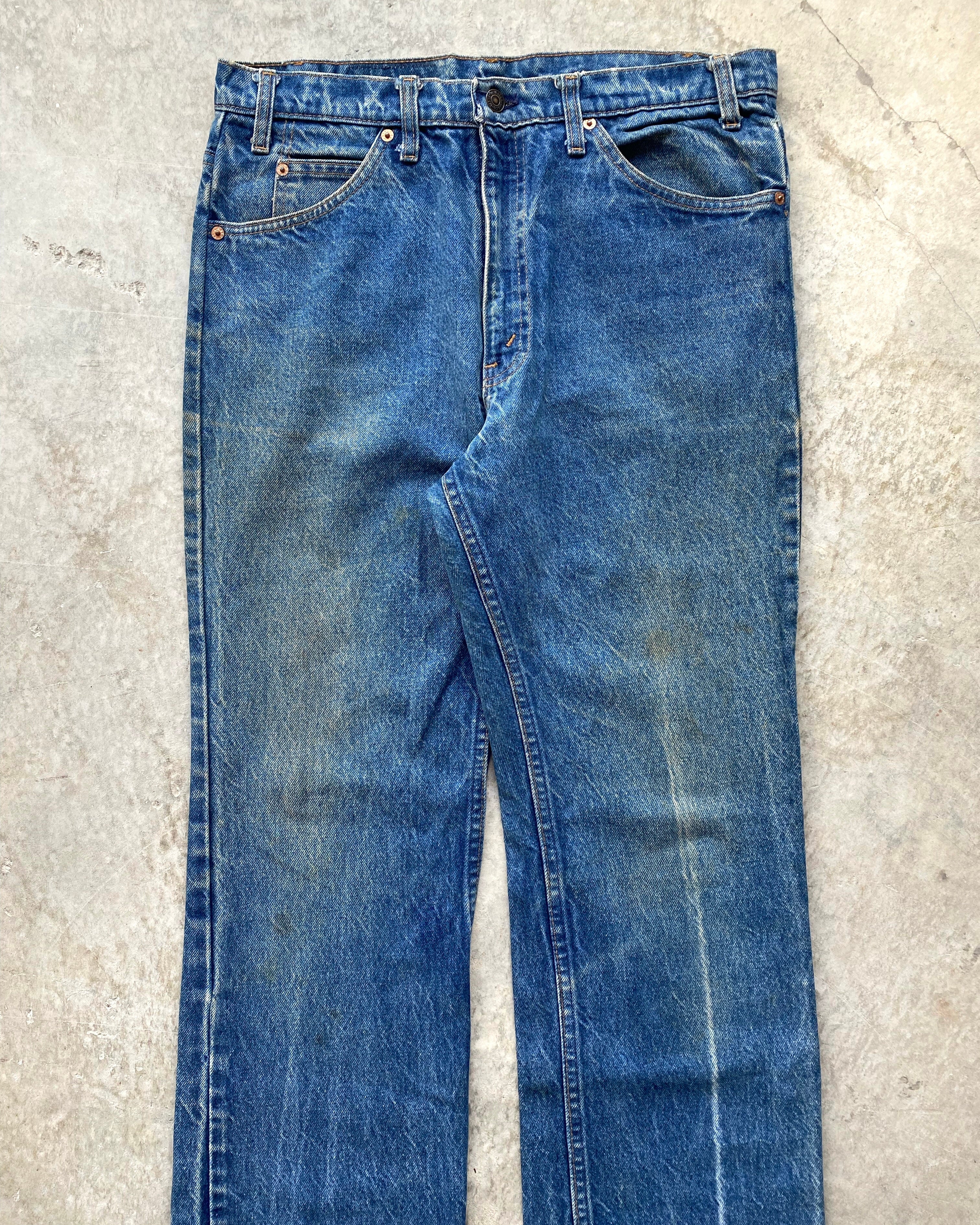 1980S MEDIUM WASHED LEVI'S 517 FLARE JEANS (34X34)