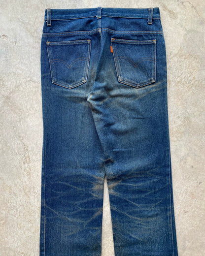 1980S DARK MUD WASHED LEVI'S 517 FLARE JEANS (31X31)