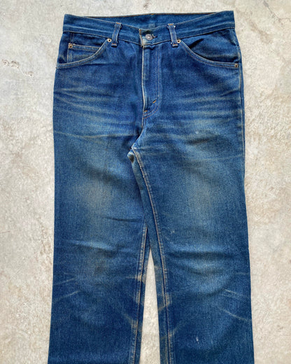 1980S DARK MUD WASHED LEVI'S 517 FLARE JEANS (31X31)