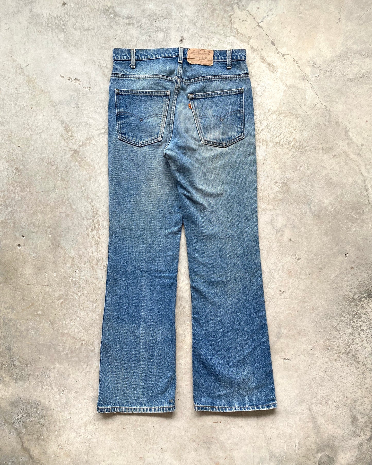 1980S FADED WASHED LEVI'S 517 FLARE JEANS (33X32)