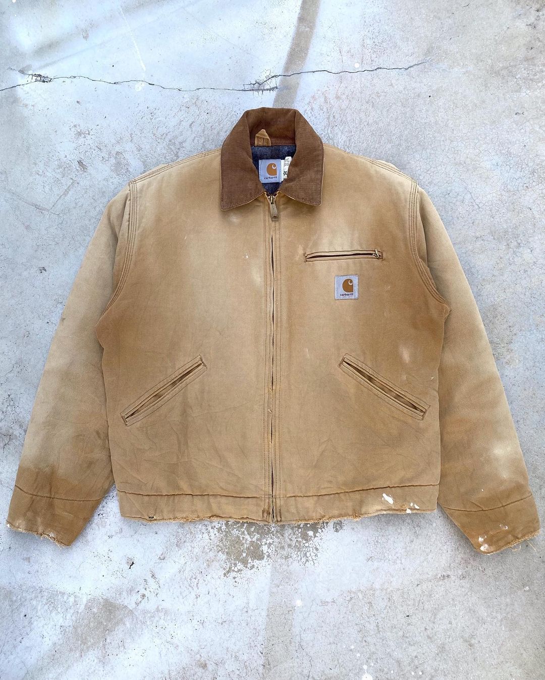 1990s Sun Faded Brown Carhartt Detroit Jacket