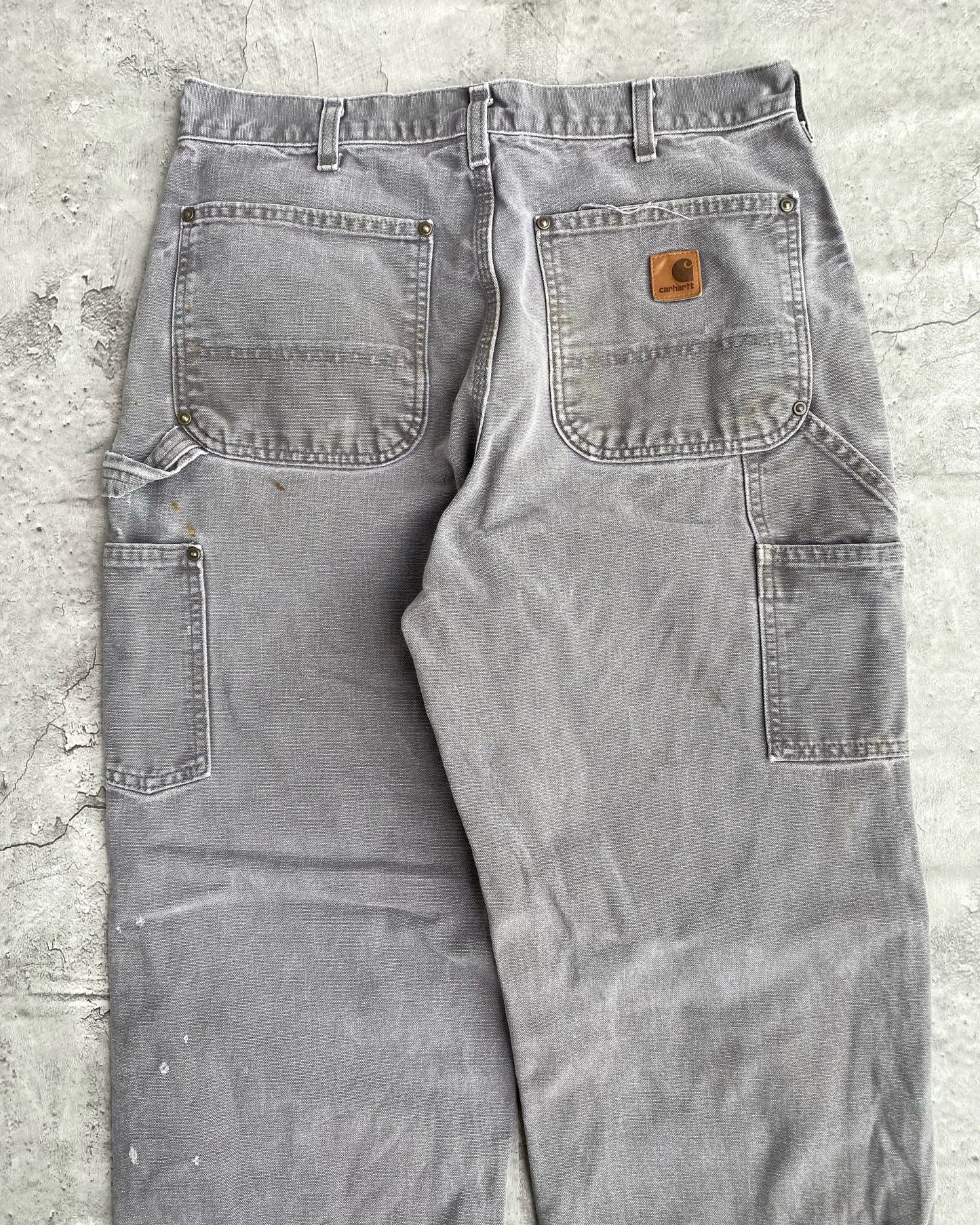 1990S GREY CARHARTT DOUBLE KNEE PANTS (32X32)