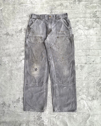 1990S GREY CARHARTT DOUBLE KNEE PANTS (32X32)