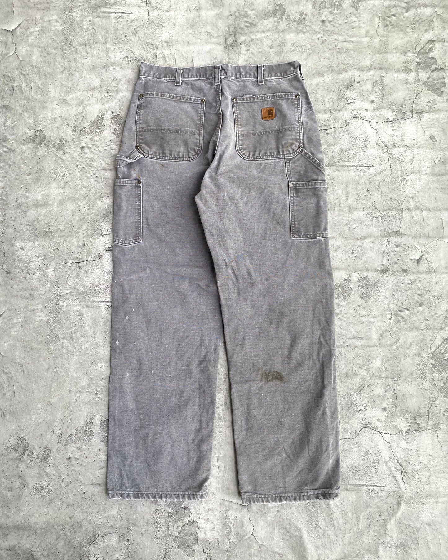 1990S GREY CARHARTT DOUBLE KNEE PANTS (32X32)