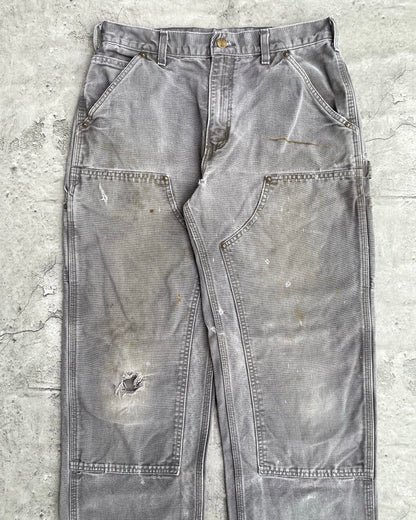 1990S GREY CARHARTT DOUBLE KNEE PANTS (32X32)