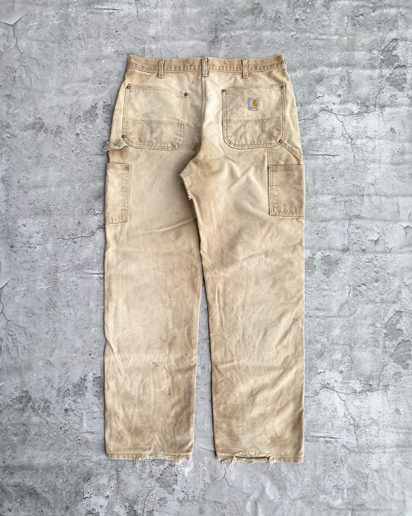 1990S SUN FADED BROWN CARHARTT DOUBLE KNEE PANTS (34X32)