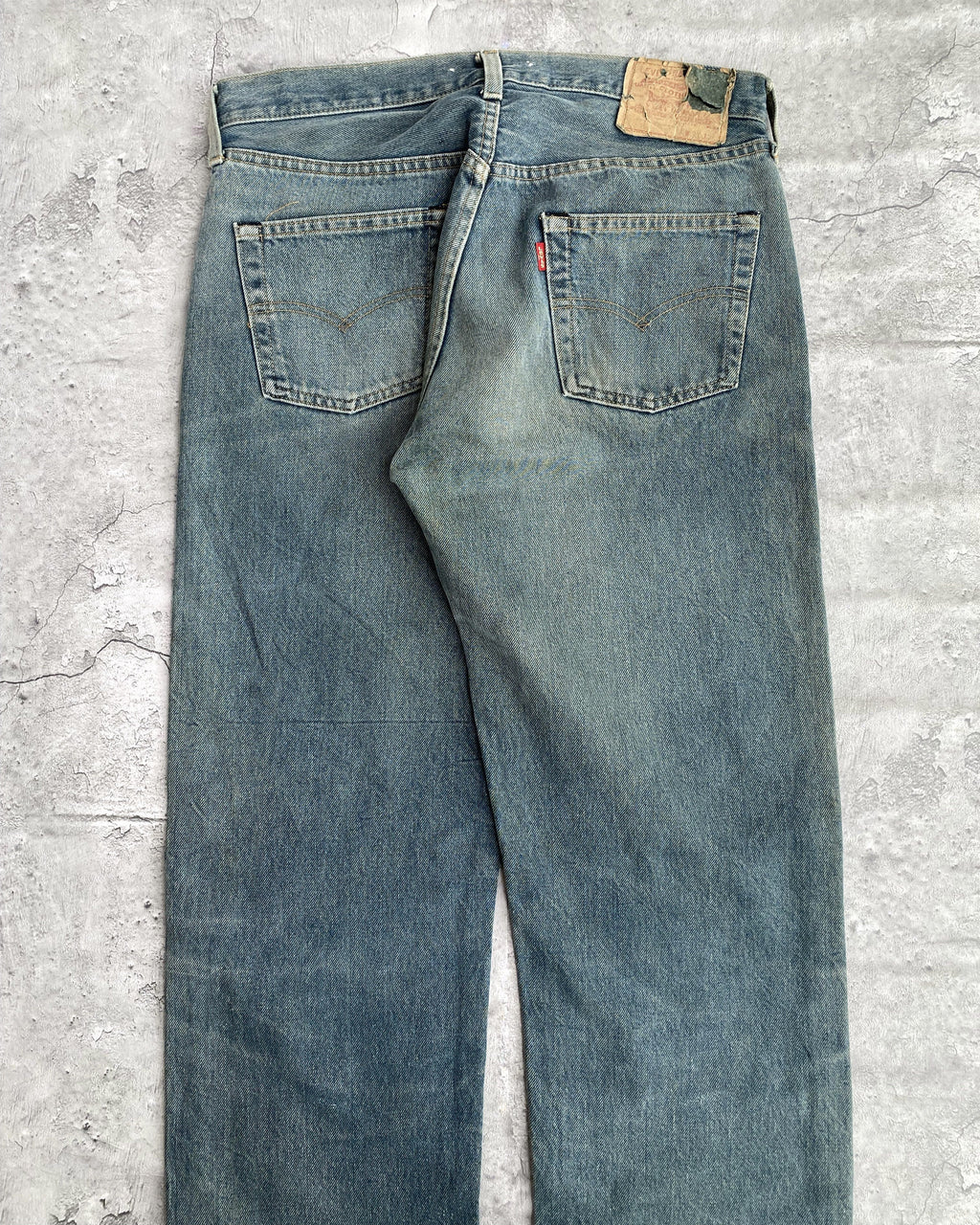 1980S BLUE/GREY DYED LEVI'S 501 SELVEDGE JEANS (33X30)
