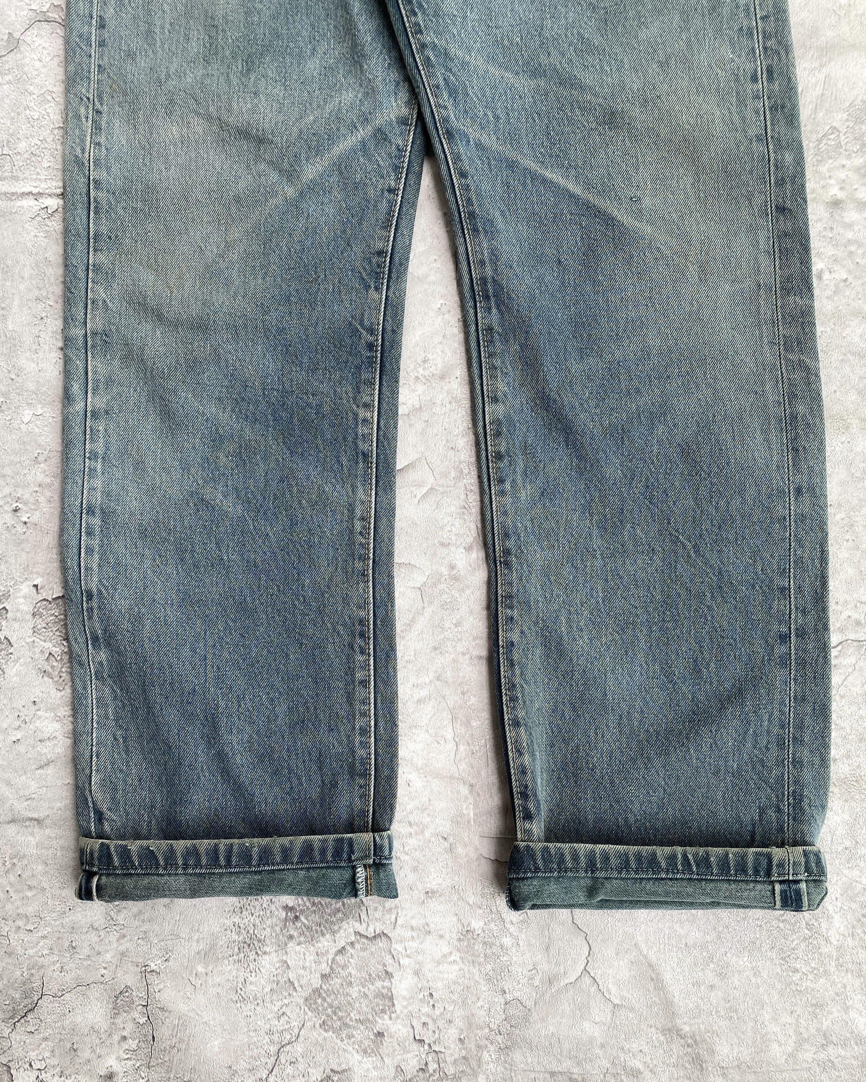 1980S BLUE/GREY DYED LEVI'S 501 SELVEDGE JEANS (33X30)