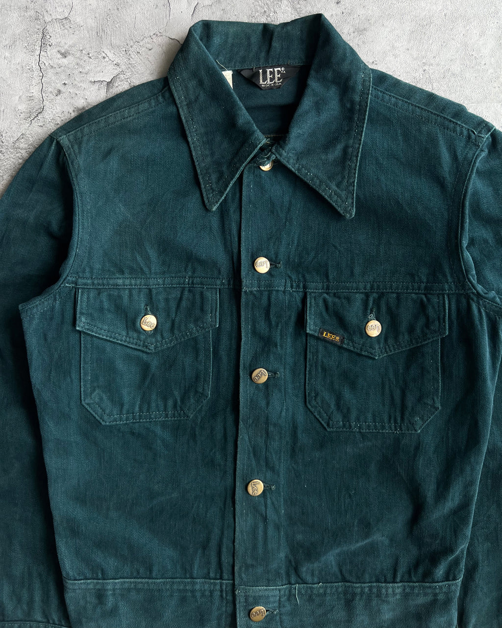 1970S LEE MOLESKIN FOREST GREEN DOUBLE POCKET JACKET (M)