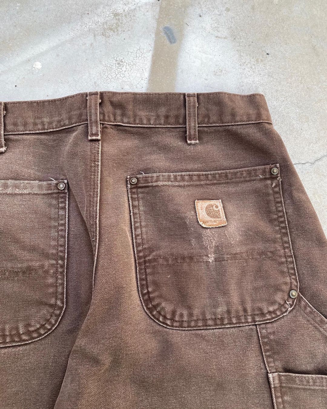 1990s Painted Carhartt Brown Double Knee Pants