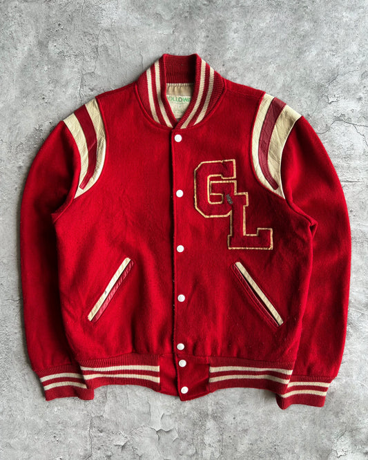 1970S 'GL' LETTERMAN WOOL VARSITY JACKET (M)