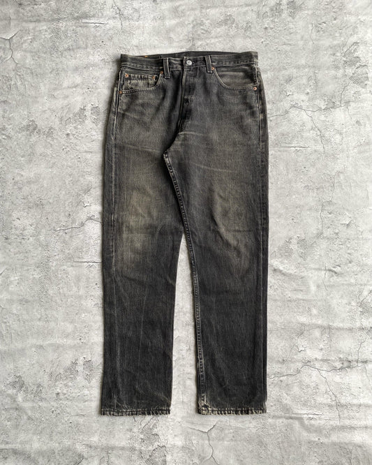 1990S FADED BLACK LEVI'S 501 JEANS (33X30)