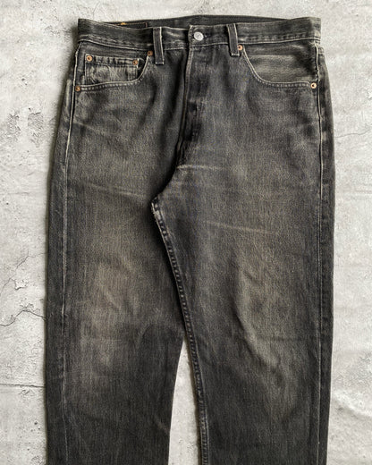 1990S FADED BLACK LEVI'S 501 JEANS (33X30)